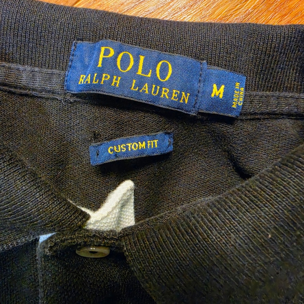 VTG Polo Ralph Lauren Mens Blackwatch Big Pony Crest Polo Shirt Black Med #3 - Picture 7 of 9